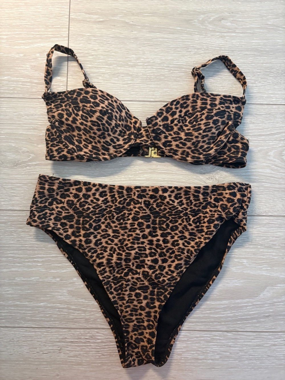 Windsor High Waisted Leopard Print Women’s Bikini Set - Brown
